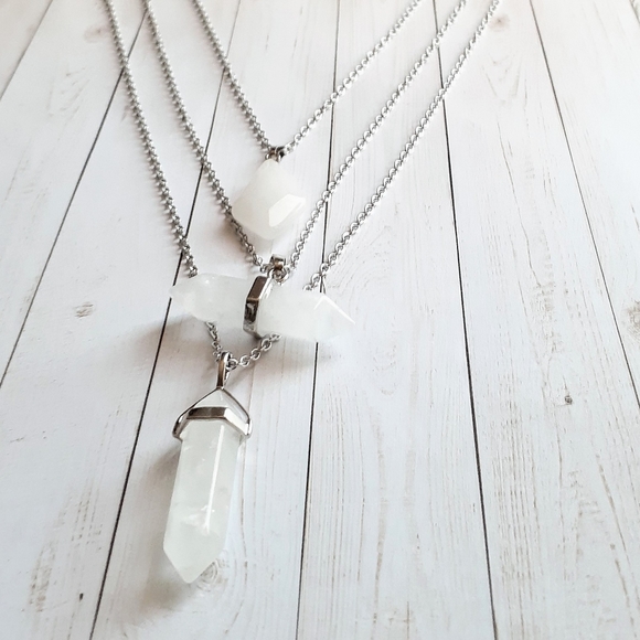 Jewelry Triplelayered White Quartz Necklace Poshmark